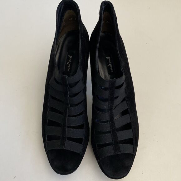 PAUL GREEN Cher Sandal Caged Elastic Strap Open Toe Black Platform 7 UK … - Picture 3 of 10